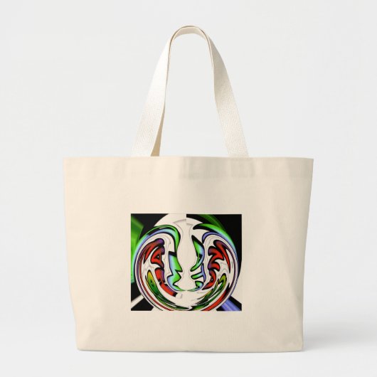 Grand Tote Bag Impression de visage abstrait Hakuna Matata (Devant)