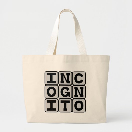 Grand Tote Bag Incognito, Caché dans l'anonymat (Devant)