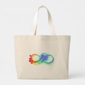 Grand Tote Bag Infinity avec Rainbow Jellyfish (Dos)