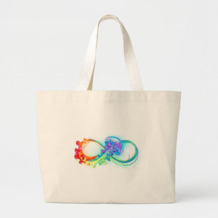 Grand Tote Bag Infinity avec Rainbow Jellyfish