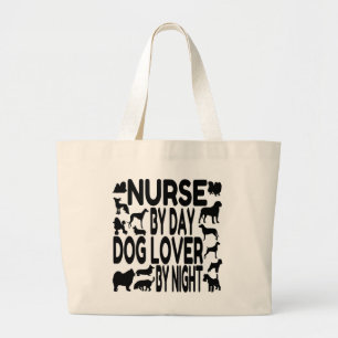 Grand Tote Bag Infirmière Amoureux des chiens
