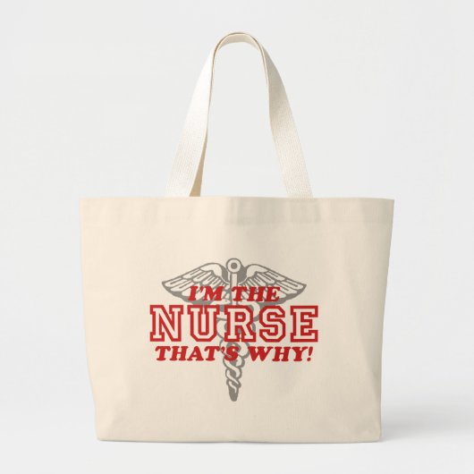 Grand Tote Bag Infirmière drôle (Devant)