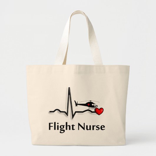 Grand Tote Bag Infirmière QRS de vol et conception d'hélicoptère (Devant)