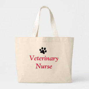 Grand Tote Bag Infirmière vétérinaire avec l'empreinte de patt
