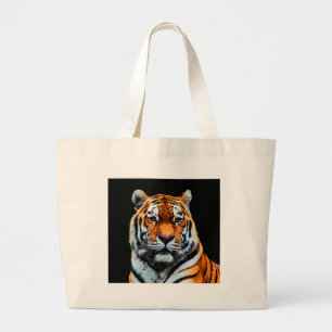 Grand Tote Bag Inspiration des yeux de tigre
