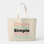 Grand Tote Bag Inspiration typographique rétro 'simple' (Dos)