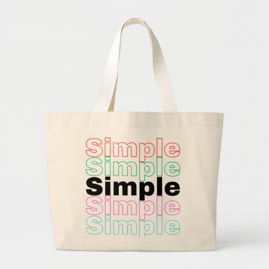 Grand Tote Bag Inspiration typographique rétro 'simple' (Devant)