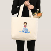 Grand Tote Bag Institutrice gardienne, professeur de superhéros (Devant (produit))