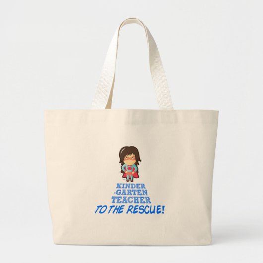 Grand Tote Bag Institutrice gardienne, professeur de superhéros (Devant)