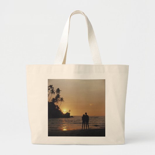 Grand Tote Bag Invitation au mariage sur la plage (Devant)