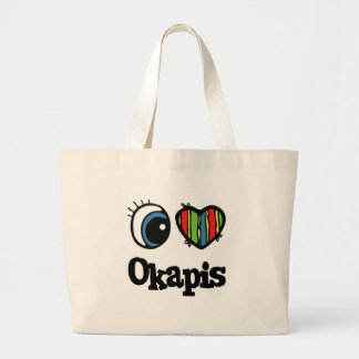 Grand Tote Bag J'aime (cœur) les Okapis