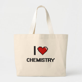 Grand Tote Bag J'aime conception de Digitals de chimie la rétro
