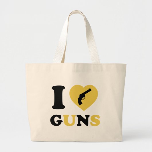 Grand Tote Bag J'aime des armes à feu (Devant)