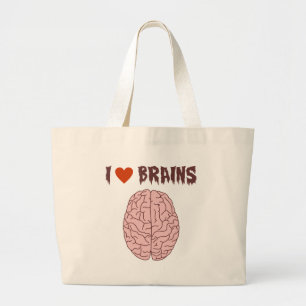 Grand Tote Bag J'aime des cerveaux