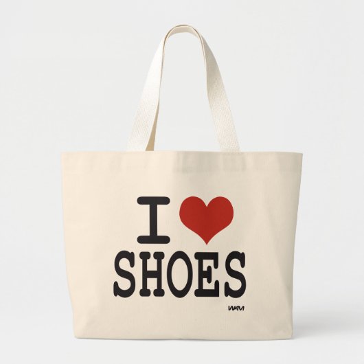 Grand Tote Bag J'aime des chaussures (Devant)