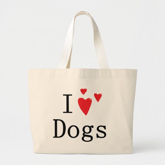 Grand Tote Bag J'aime des chiens (Devant)
