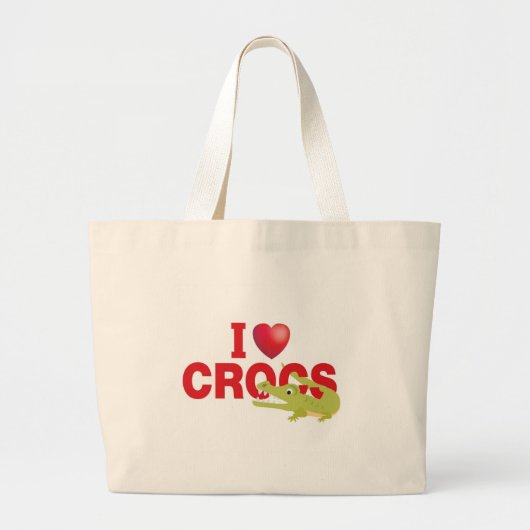 Grand Tote Bag j'aime des crocs (Devant)