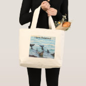 Grand Tote Bag J'aime des dauphins ! Photo de dauphin (Devant (produit))