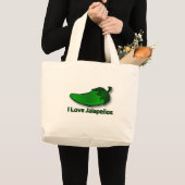 Grand Tote Bag J'aime des Jalapenos (Devant (produit))