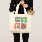 Grand Tote Bag J'aime des lapins (Devant (produit))