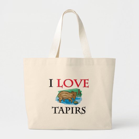 Grand Tote Bag J'aime des tapirs (Devant)