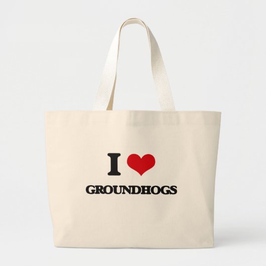 Grand Tote Bag J'aime Groundhogs (Devant)