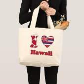 Grand Tote Bag J'aime Hawaii (Devant (produit))