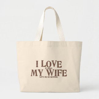 Grand Tote Bag J'AIME (il quand) MON ÉPOUSE (laissez-nous que je
