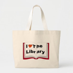 Grand Tote Bag J'aime la bibliothèque