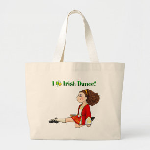Grand Tote Bag J'aime la danse d'Irlandais