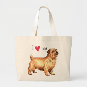 Grand Tote Bag J'aime la ma Norfolk Terrier
