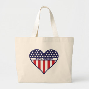 Grand Tote Bag J'aime l'Amérique