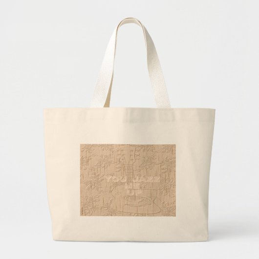 Grand Tote Bag J'aime le bois brun Hakuna Matata (Devant)
