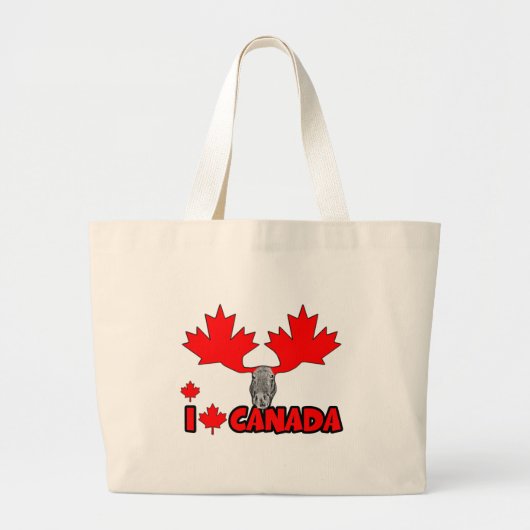 Grand Tote Bag J'aime le Canada (Devant)