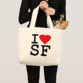 Grand Tote Bag J'aime le coeur San Francisco (Devant (produit))