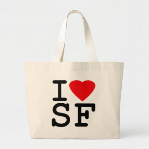 Grand Tote Bag J'aime le coeur San Francisco