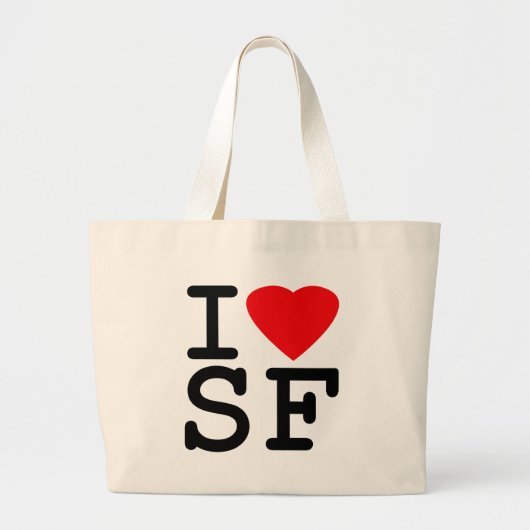 Grand Tote Bag J'aime le coeur San Francisco (Devant)
