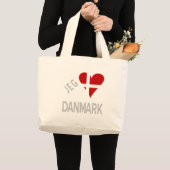 Grand Tote Bag J'aime le Danemark Gris (Devant (produit))
