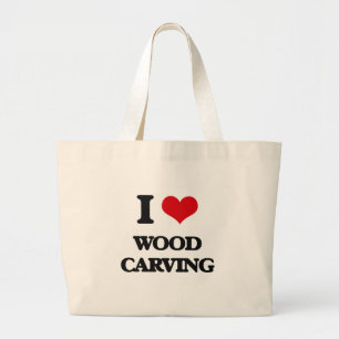 Grand Tote Bag J'aime le découpage du bois