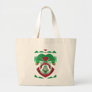 Grand Tote Bag J'aime le drapeau - Amour Éthiopie Rouge Or Vert