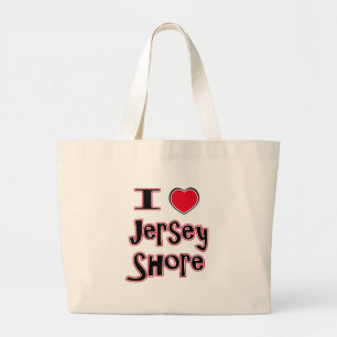 Grand Tote Bag J'aime le rouge de rivage de jersey