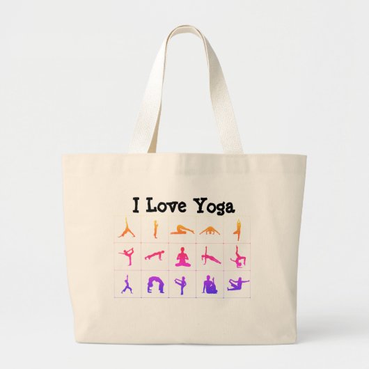 Grand Tote Bag J'aime le yoga (Devant)