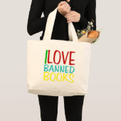 Grand Tote Bag J'aime les livres interdits Fourre-tout (Devant (produit))
