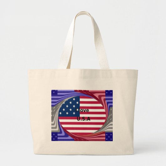 GRAND TOTE BAG J'AIME LES USA (Devant)