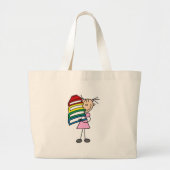 Grand Tote Bag J'Aime Lire La Figure De Stick (Devant)