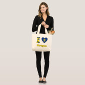 Grand Tote Bag J'aime l'Oregon (Devant (modèle))