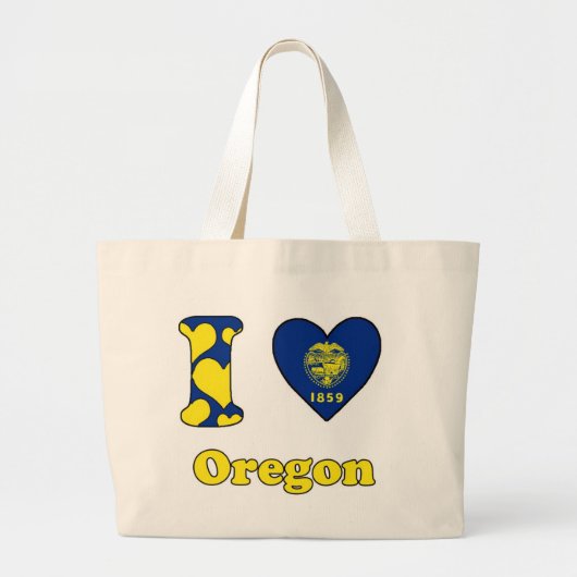 Grand Tote Bag J'aime l'Oregon (Devant)