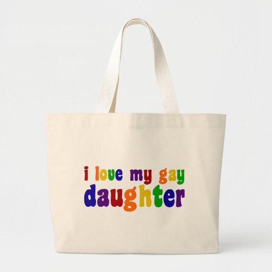 Grand Tote Bag J'Aime Ma Fille Gay (Devant)