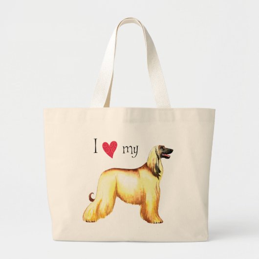 Grand Tote Bag J'aime ma peau afghane (Devant)