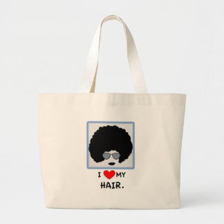 Grand Tote Bag J'aime mes cheveux - Afro